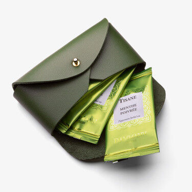 DAMMANN Frères khaki tea bags travel holder