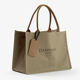 Shopping-bag in tela kaki-marrone