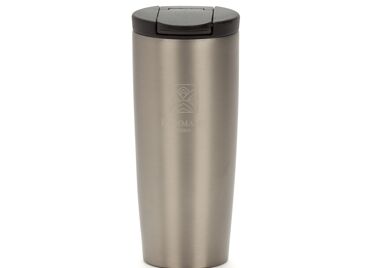 "NOMADE", MUG DE VOYAGE ISOTHERME, GRIS PERLE