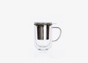 DOWNTOWN, MUG VERRE DOUBLE PAROI AVEC FILTRE INOX - DOWNTOWN