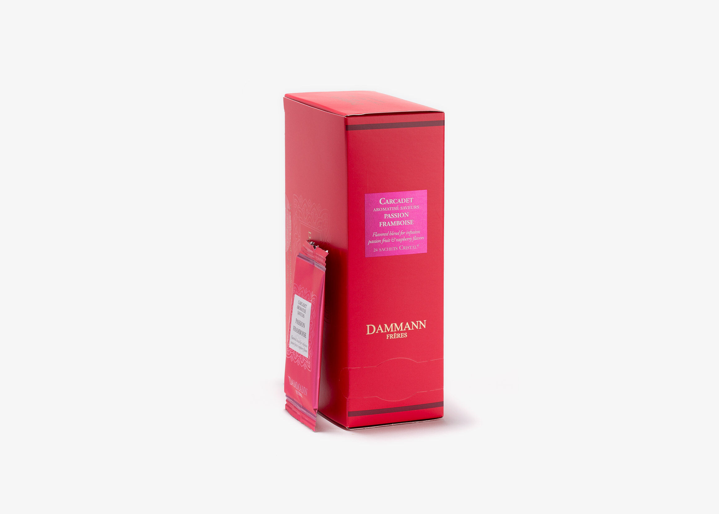Dammann Cargadets Passion Framboise 24袋 Carcadet Passion Framboise - N°539 - caja 24 bolsitas envasadas