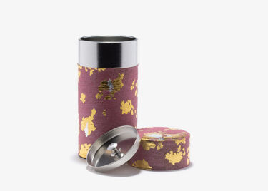 PINKU - boîte à thé papier washi rose et or 150G