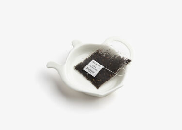 Teapot-shaped tea bag tray