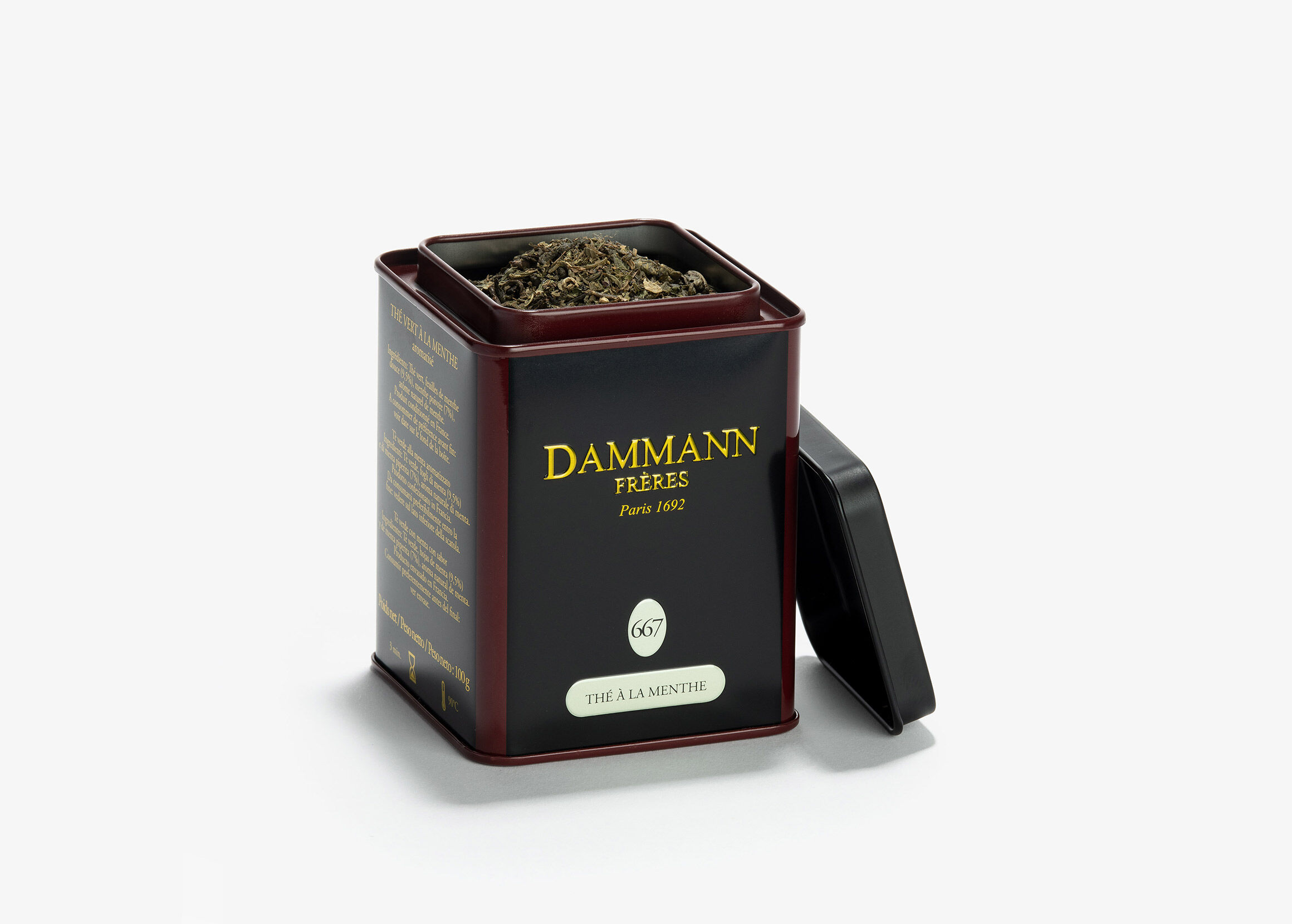 Thé vert à la menthe aromatisé, 25 sachets cristal® dammann - thés