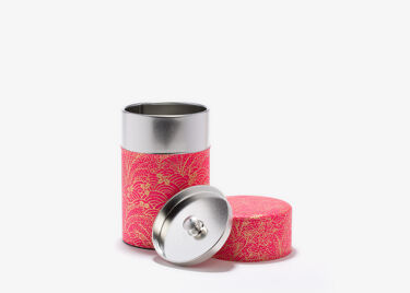 SHOJI, pink washi paper tea canister 100g