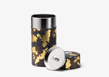 FURERU - grey and gold washi paper tea canister 100g