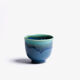 NAMI - bleu and green porcelain tea bowl