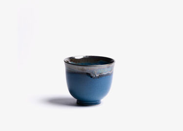 IWA - blue and black porcelain tea bowl