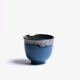 IWA - Cuenco de té de porcelana azul y negra