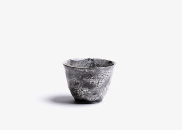 RIVAGE - Bol à thé gris, porcelaine craquelée