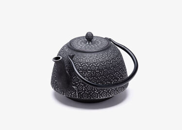 Théière Fonte de Chine - Huashu 1,3 L - noire/argent