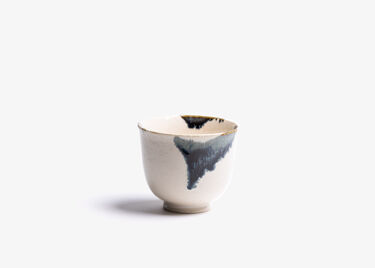 Brume - japanese tea bowl 15cl - black - white