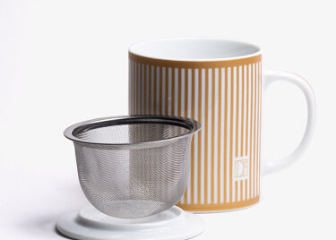 Marais - gold metallic mug with filter and strainer - 25CL