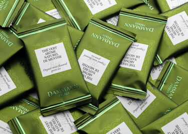 Organic mint-flavored green tea, box of 24 enveloped Cristal® sachets