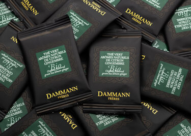Organic flavored green tea lemon-ginger, box of 24 enveloped Cristal® sachets