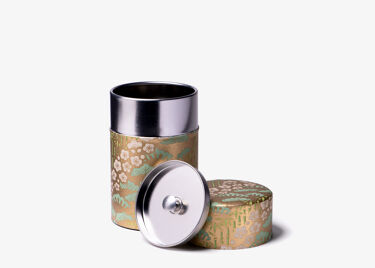 Sakura, gold washi paper tea canister 100g