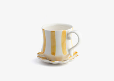 ALICE - Yellow striped cup & saucer