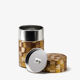Shikaku - brown checkerboard pattern washi paper tea canister
