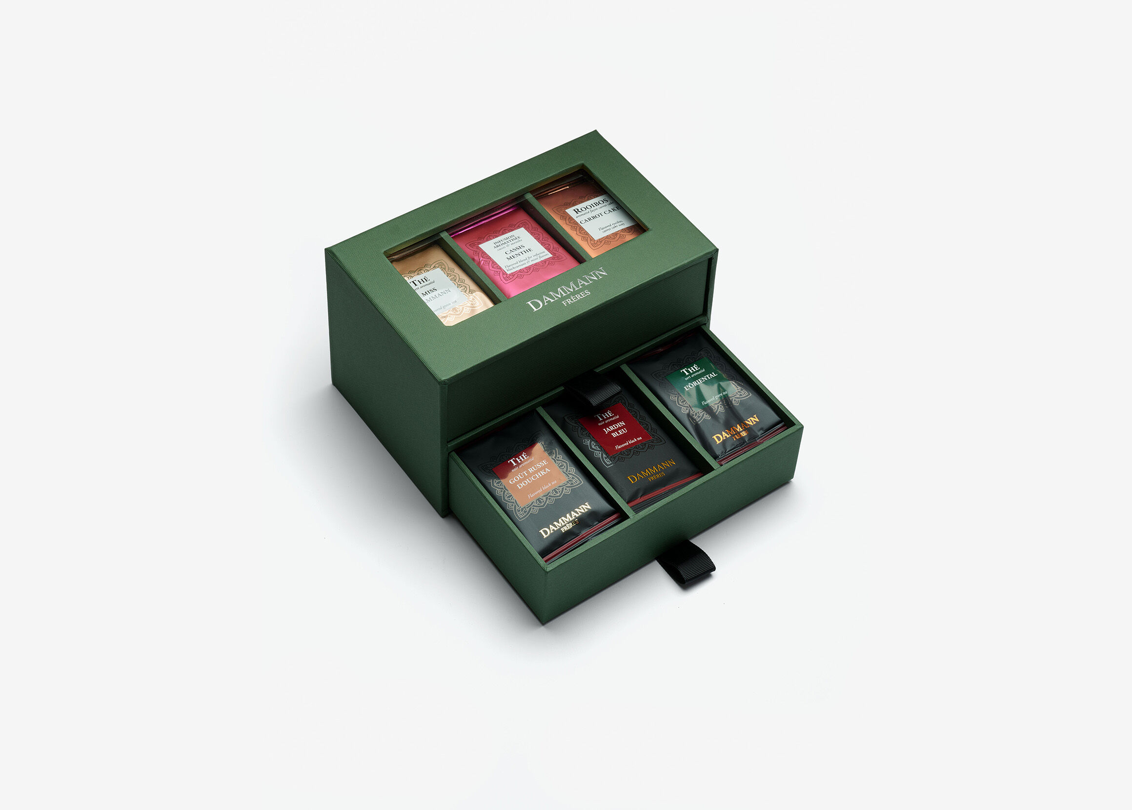 Enveloped tea bags in gift sets