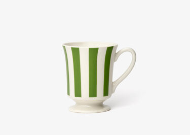 Ruban, white and green porcelain mug 35cl