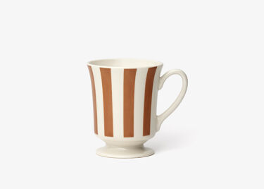 Ruban - white and caramel porcelain mug 35cl