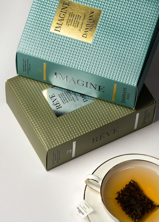  Elegant Tea Tasting Gift Set ''Quartz'', 5 Flavoured Green Teas,  20 Teabags, Tot. 40 Grams, Dammann Frères : Grocery & Gourmet Food
